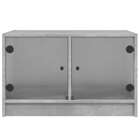 vidaXL Coffee Table with Glass Doors Concrete Grey 68x50x42 cm