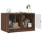vidaXL Coffee Table with Glass Doors Brown Oak 68x50x42 cm