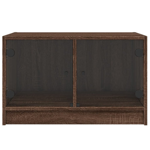 vidaXL Coffee Table with Glass Doors Brown Oak 68x50x42 cm