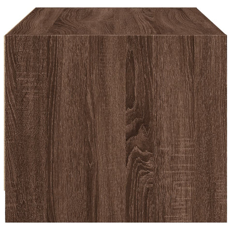 vidaXL Coffee Table with Glass Doors Brown Oak 68x50x42 cm