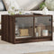 vidaXL Coffee Table with Glass Doors Brown Oak 68x50x42 cm
