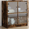 vidaXL Side Cabinet with Glass Doors Smoked Oak 68x37x75.5 cm