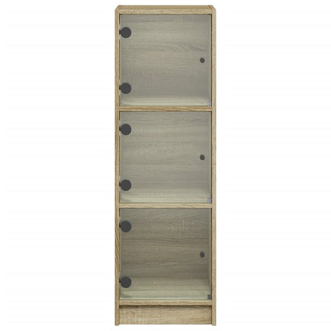 vidaXL Highboard with Glass Doors Sonoma Oak 35x37x109 cm