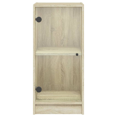 vidaXL Side Cabinet with Glass Doors Sonoma Oak 35x37x75.5 cm
