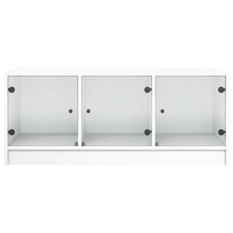 vidaXL Coffee Table with Glass Doors White 102x50x42 cm