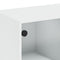 vidaXL Coffee Table with Glass Doors White 102x50x42 cm