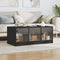vidaXL Coffee Table with Glass Doors Black 102x50x42 cm