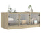 vidaXL Coffee Table with Glass Doors Sonoma Oak 102x50x42 cm