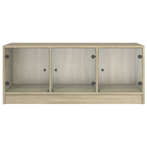 vidaXL Coffee Table with Glass Doors Sonoma Oak 102x50x42 cm