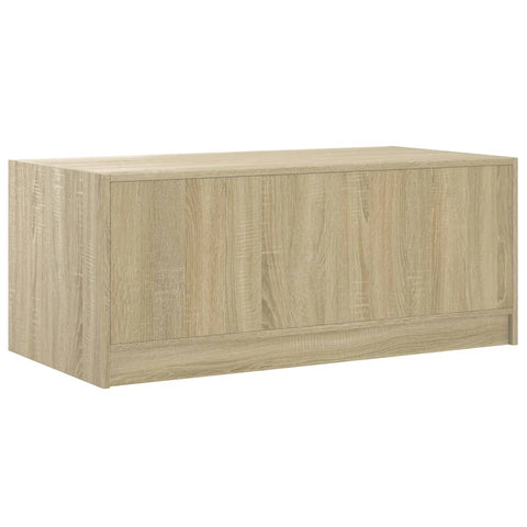 vidaXL Coffee Table with Glass Doors Sonoma Oak 102x50x42 cm
