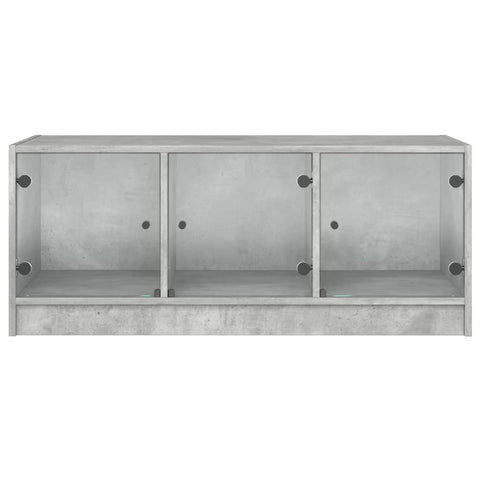 vidaXL Coffee Table with Glass Doors Concrete Grey 102x50x42 cm