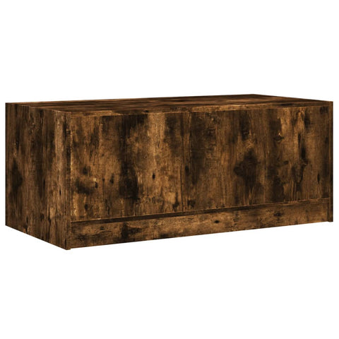 vidaXL Coffee Table with Glass Doors Smoked Oak 102x50x42 cm