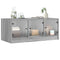 vidaXL Coffee Table with Glass Doors Grey Sonoma 102x50x42 cm