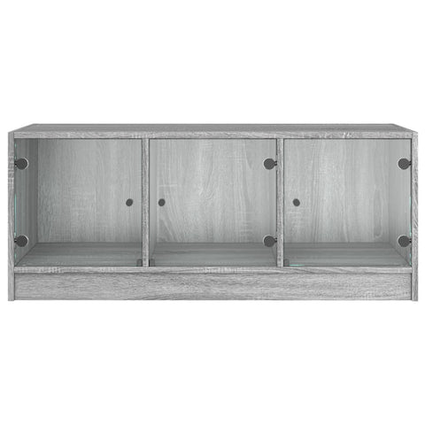vidaXL Coffee Table with Glass Doors Grey Sonoma 102x50x42 cm