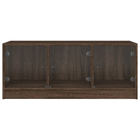 vidaXL Coffee Table with Glass Doors Brown Oak 102x50x42 cm