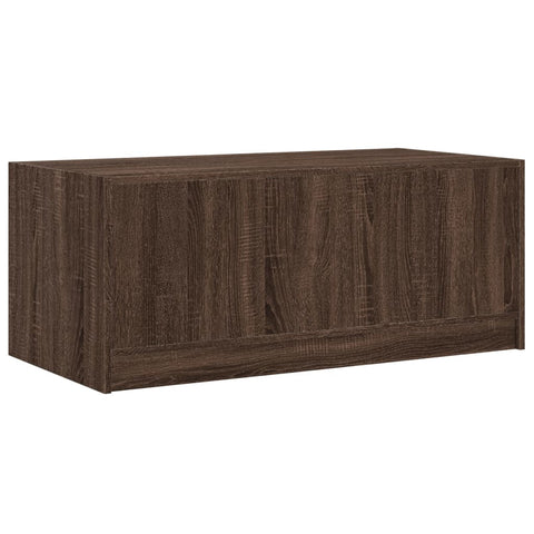 vidaXL Coffee Table with Glass Doors Brown Oak 102x50x42 cm