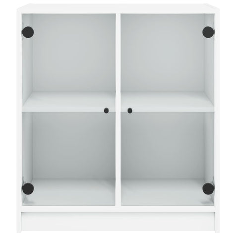 vidaXL Side Cabinet with Glass Doors White 68x37x75.5 cm