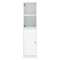 vidaXL Highboard with Glass Door White 35x37x142 cm