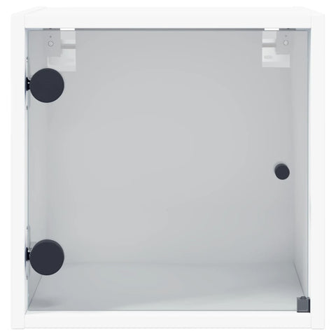 vidaXL Bedside Cabinet with Glass Door White 35x37x35 cm