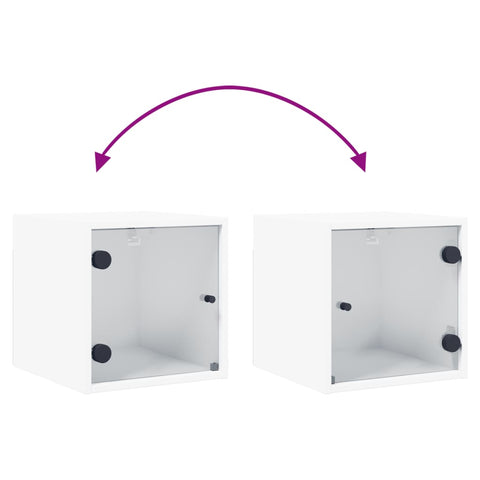 vidaXL Bedside Cabinet with Glass Door White 35x37x35 cm