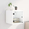 vidaXL Bedside Cabinet with Glass Door White 35x37x35 cm
