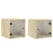 vidaXL Bedside Cabinets with Glass Doors 2 pcs Sonoma Oak 35x37x35 cm