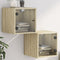 vidaXL Bedside Cabinets with Glass Doors 2 pcs Sonoma Oak 35x37x35 cm
