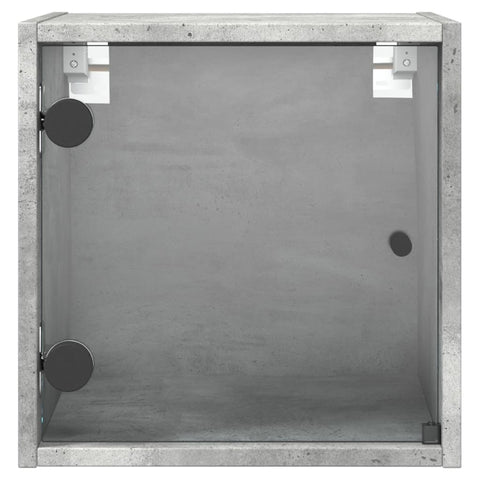 vidaXL Bedside Cabinet with Glass Door Concrete Grey 35x37x35 cm