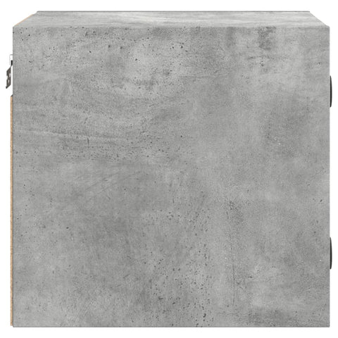 vidaXL Bedside Cabinet with Glass Door Concrete Grey 35x37x35 cm