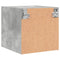 vidaXL Bedside Cabinet with Glass Door Concrete Grey 35x37x35 cm