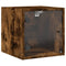 vidaXL Bedside Cabinet with Glass Door Smoked Oak 35x37x35 cm