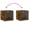 vidaXL Bedside Cabinet with Glass Door Smoked Oak 35x37x35 cm