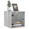 vidaXL Bedside Cabinets with Glass Doors 2 pcs Grey Sonoma 35x37x35 cm