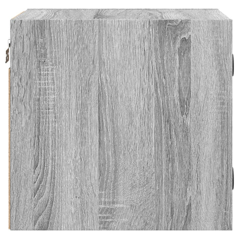 vidaXL Bedside Cabinets with Glass Doors 2 pcs Grey Sonoma 35x37x35 cm