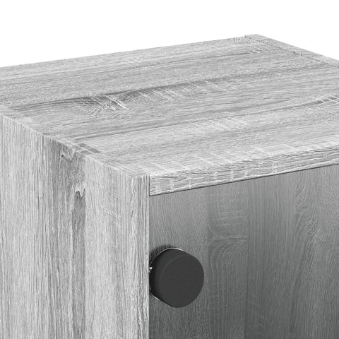 vidaXL Bedside Cabinets with Glass Doors 2 pcs Grey Sonoma 35x37x35 cm