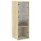 vidaXL Wall Cabinet with Glass Doors Sonoma Oak 35x37x100 cm