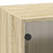 vidaXL Wall Cabinet with Glass Doors Sonoma Oak 35x37x100 cm