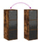 vidaXL Wall Cabinet with Glass Doors Smoked Oak 35x37x100 cm