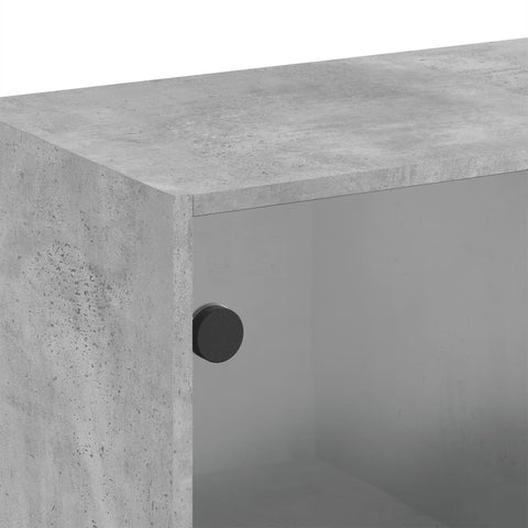 vidaXL Wall Cabinet with Glass Doors Concrete Grey 68x37x68.5 cm