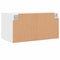 vidaXL Wall Cabinet with Glass Doors White 68.5x37x35 cm