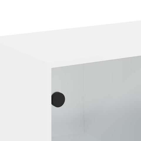 vidaXL Wall Cabinet with Glass Doors White 68.5x37x35 cm