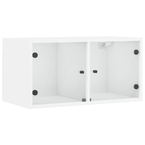 vidaXL Wall Cabinets with Glass Doors 2 pcs White 68.5x37x35 cm