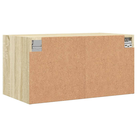 vidaXL Wall Cabinet with Glass Doors Sonoma Oak 68.5x37x35 cm