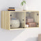 vidaXL Wall Cabinet with Glass Doors Sonoma Oak 68.5x37x35 cm