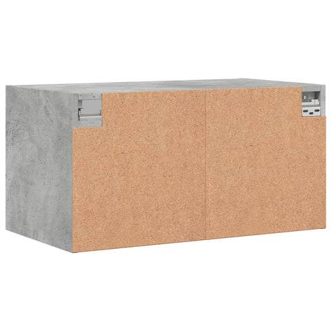 vidaXL Wall Cabinet with Glass Doors Concrete Grey 68.5x37x35 cm