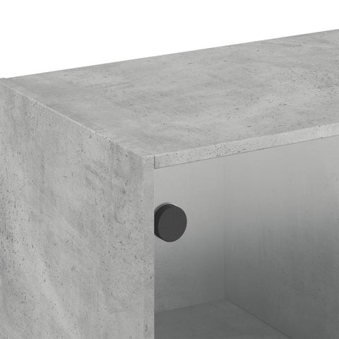 vidaXL Wall Cabinet with Glass Doors Concrete Grey 102x37x35 cm