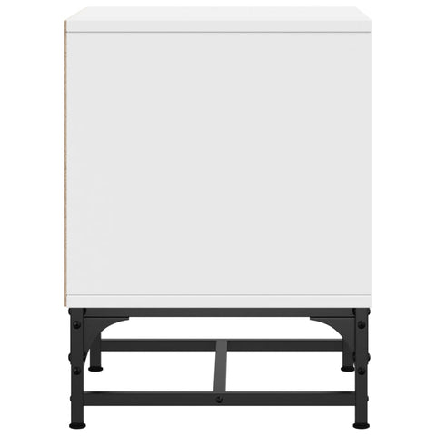vidaXL Bedside Cabinet with Glass Door White 35x37x50 cm