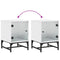 vidaXL Bedside Cabinet with Glass Door White 35x37x50 cm