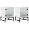 vidaXL Bedside Cabinets with Glass Doors 2 pcs White 35x37x50 cm