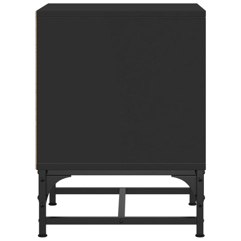 vidaXL Bedside Cabinets with Glass Doors 2 pcs Black 35x37x50 cm